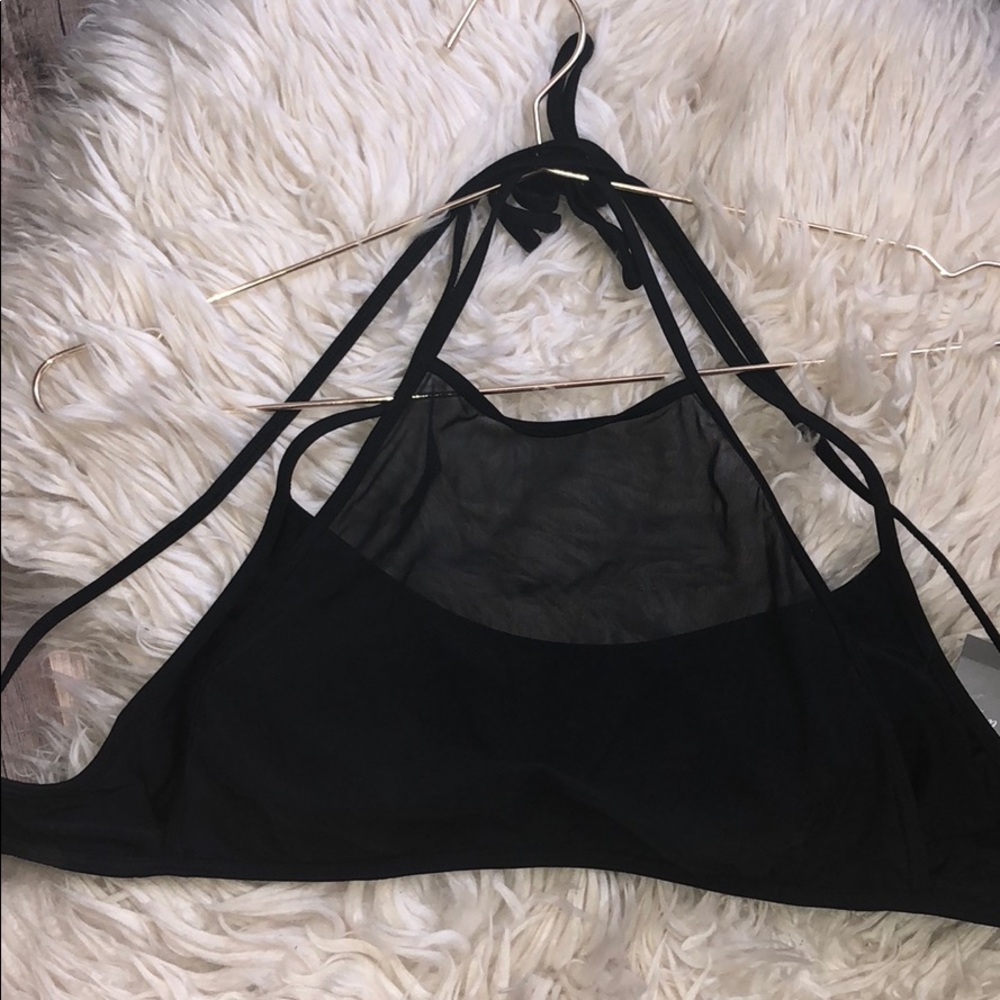 American eagle black mesh swim suit top